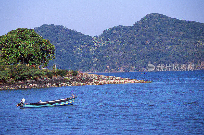 渔船Amapala Tigre岛洪都拉斯Fonseca湾